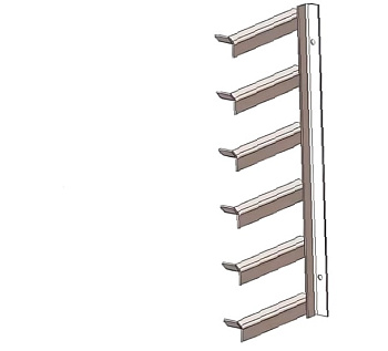 Кронштейн полочный для вертикальных стен П6В2 УТ1,5, окрашенный ОС-12-03 П, 2полки, L 220