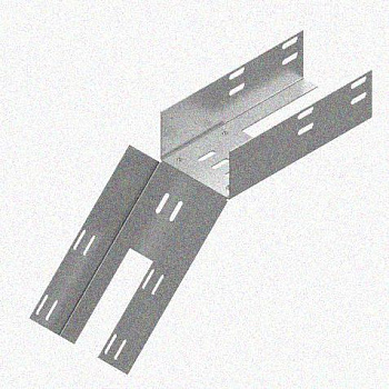 Лоток перфорированный КС 600х50-45 У3 для поворота трассы вниз на 45, окрашенный, S1,5