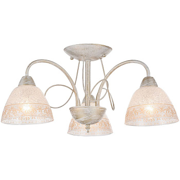 Люстра потолочная Белый, Золото/Прозрачный с рисунком E14 3*60Вт 352-007-03 VELANTE