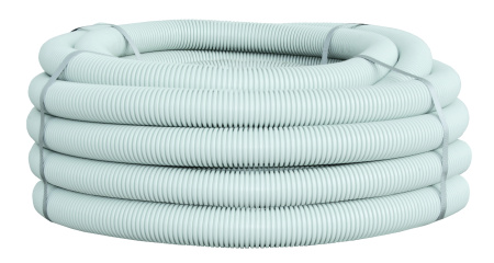 Труба гофр, ПВХ с протяжкой d63 мм (15 м) серая EKF-Plast