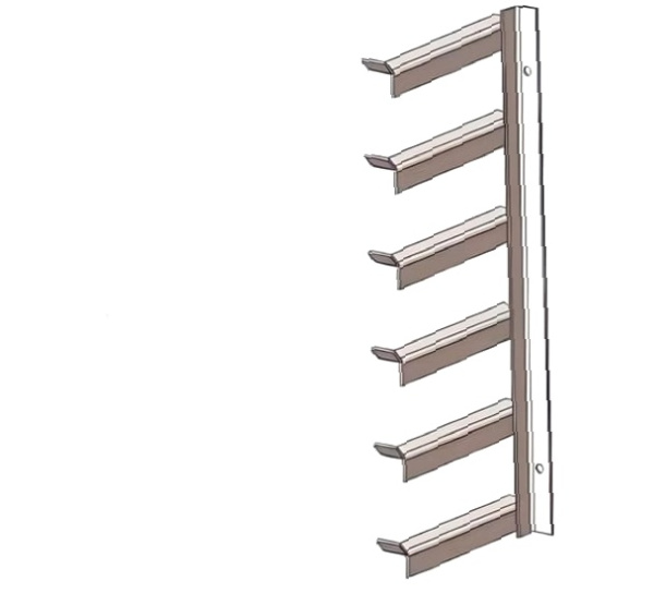 Кронштейн полочный для вертикальных стен П6В2 УТ1,5, окрашенный ОС-12-03 П, 2полки, L 220