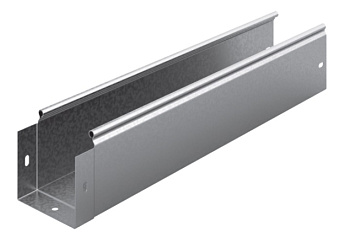 Металлический лоток неперфорированный 100х100х3000, толщ. 0,8 мм, Сендзимир цинк Ostec