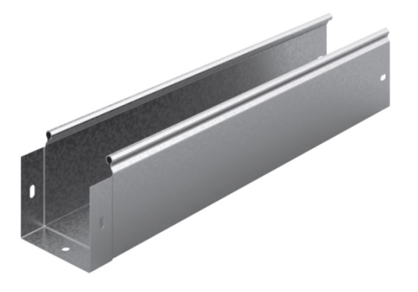 Металлический лоток неперфорированный 100х100х3000, толщ. 0,8 мм, Сендзимир цинк Ostec