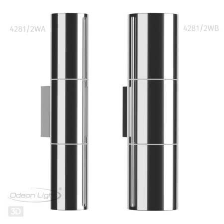 Настенный св-к IP44 LED E27 max 2*7W BAZEL хром/металл ODEON LIGHT