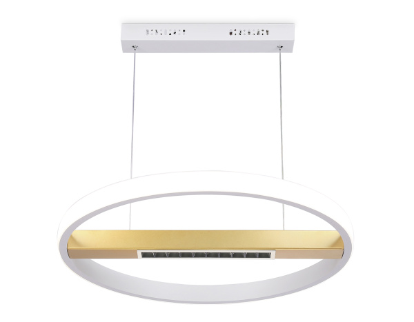 Подвесной светодиодный светильник с пультом управления FL51488 WH/GD белый/золото 62W 3000K-6400K D600*1000 (ПДУ ИК) Ambrella Light