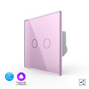 Двухклавишный проходной умный сенсорный выключатель EC, 1 пост, цвет розовый Livolo