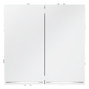 Выключатель встраиваемый Voltum S70 двухклавишный с подсветкой 10А, (белый матовый)