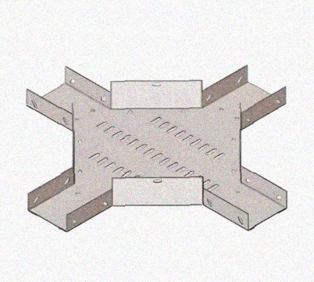 Лоток крестообразный перфорированный КМ 100х50 УТ1,5, оцинкованный лист S1,0