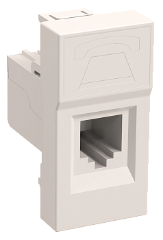 ПРАЙМЕР Механизм розетки без лицевой панели RJ11 кат. 3 Введение фиксатора в паз 16А белый IP20 IEK