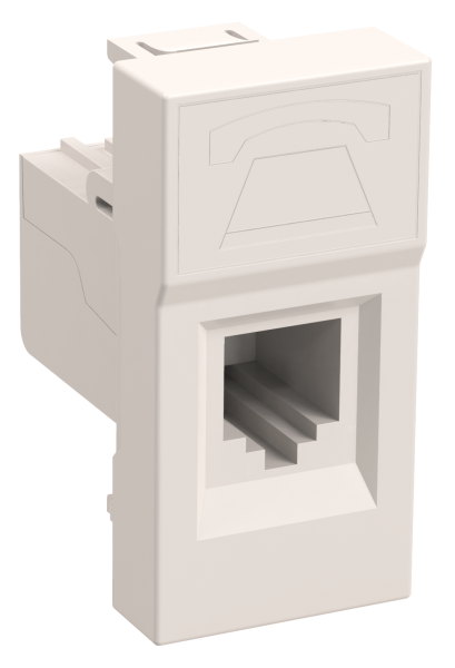 ПРАЙМЕР Механизм розетки без лицевой панели RJ11 кат. 3 Введение фиксатора в паз 16А белый IP20 IEK