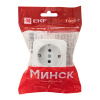 Минск Розетка 1-местная ОП 16А с заземлением белая Basic EKF
