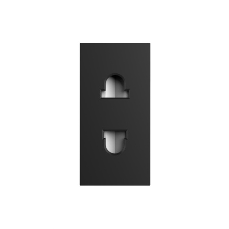 Розетка с защитными шторками черная (механизм) Livolo