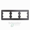 GLOSSA  Рамка горизонтальная 3-м . графит IP20 Schneider Electric