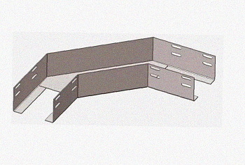 Лоток угловой глухой КГГ 100х25-90 УТ1,5 поворот на 90, оцинкованный лист S1,0