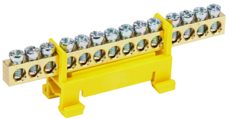 Шина PE "земля" на DIN-изоляторе типа "Стойка" ШНИ-6х9-14-С-Ж IEK