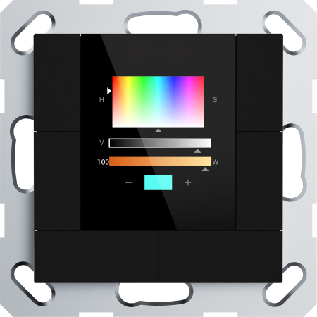 Donel Многофункциональный термостат KNX, 55 мм ЖК-экран, встроенный датчик температуры, 2 входных интерфейса. Функция термостата: HVAC, кондиционер, п