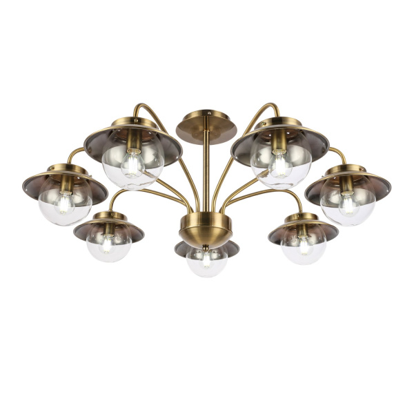 Люстра потолочная Античная бронза/Прозрачный E14 7*40Вт SLE110102-07 EVOLUCE