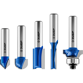 5шт, набор профильных фрез по дереву ЗУБР