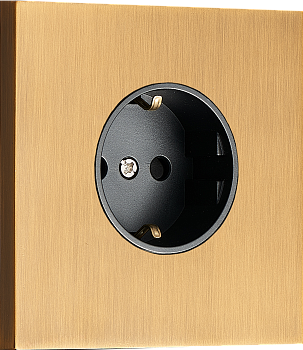 Donel N96 Розетка Schuko с заземлением, со шторками 16A 250 В~, Латунь, серия DT