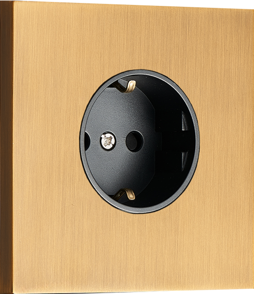 Donel N96 Розетка Schuko с заземлением, со шторками 16A 250 В~, Латунь, серия DT