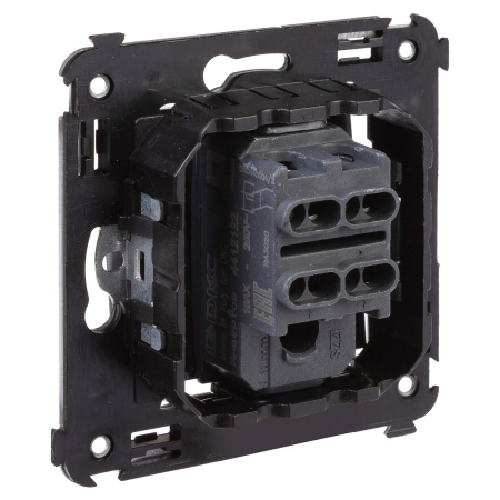 Перекрестный переключатель одноклавишный в стену, "Avanti", "Черный матовый" DKC