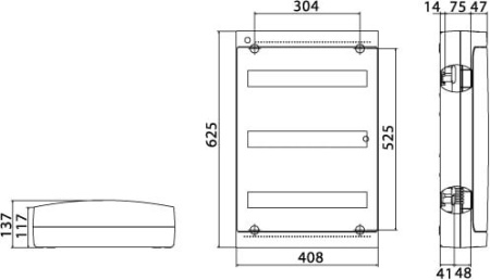 ЩРн-П-54 (3x18), IP41 DKC