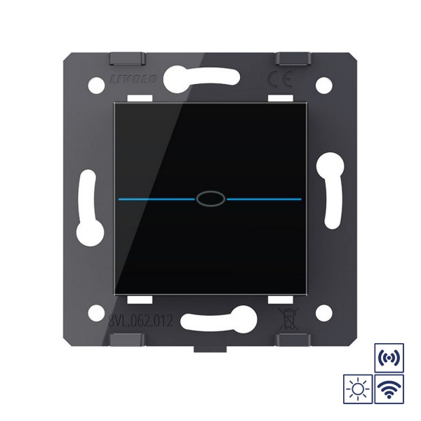 Сенсорный импульсный радиоуправляемый выключатель 1 клавиша Quadro (механизм) Livolo