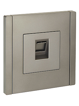 FORTE&PIANO Розетка компьютерная RJ45 кат.5E FP532 сталь IEK