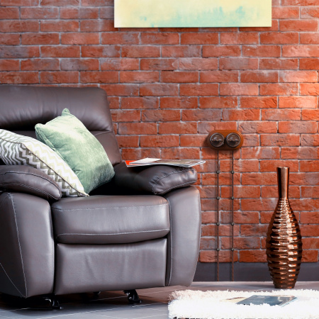 Переключатель одноклавишный (коричневый) Ретро ОУ IP20 Werkel