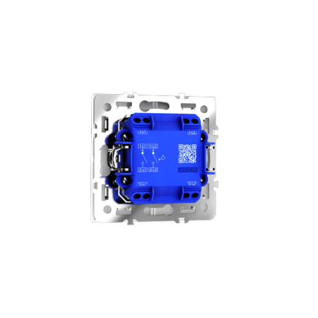 Выключатель с самовозвратом встраиваемый Voltum S70 двухклавишный 10А, (белый глянцевый)