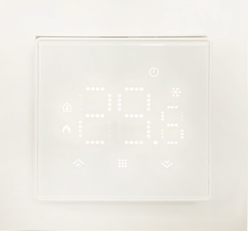 Donel Термостат с датчиком пола, с недельным программированием, с Wi-Fi, 16 A, 55*55 мм., белое стекло, серия DTEF