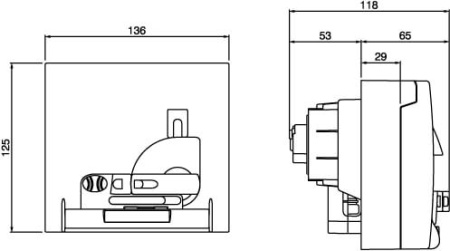 Розетка панельная. АВДТ (16А, 10мА, 3,5 кА). Защита IP56 с вставленной вилкой DKC