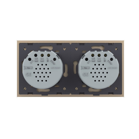 Сенсорный выключатель 3 клавиши (2-1), 2 поста Золотой Livolo