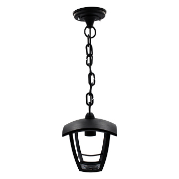 11-158 Светильник садово-парковый, подвесной, «Марсель», Е27х60Вт, 4-х гранный, пластик, черный, прозрачный поликарбонат, 164х164х526мм, НС... APEYRON