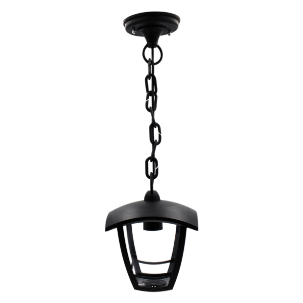 11-158 Светильник садово-парковый, подвесной, «Марсель», Е27х60Вт, 4-х гранный, пластик, черный, прозрачный поликарбонат, 164х164х526мм, НС... APEYRON