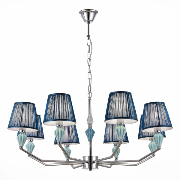 Люстра подвесная Хром/Голубой E14 8*40Вт SLE1116-103-08 EVOLUCE