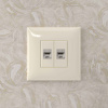Компьютерная розетка RJ-45 без шторки в стену, кат.5e двойная экранированная, "Avanti", "Ванильная дымка" DKC