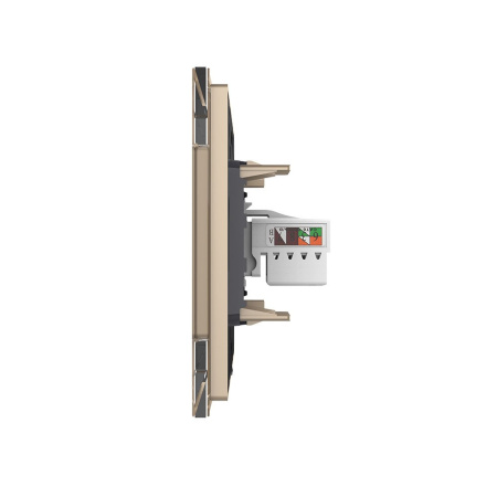 Розетка КОМП RJ-45 двойная Золотая Livolo