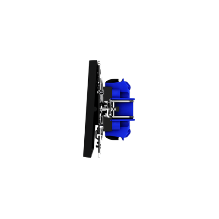 Выключатель встраиваемый Voltum S70 двухклавишный 10А, (черный матовый)