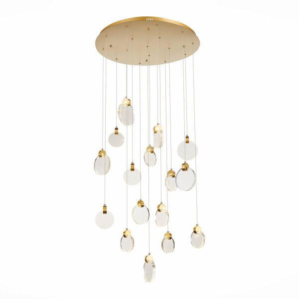 Светильник подвесной Золотистый/Прозрачный,С пузырьками воздуха LED 16*3Вт 3000К SL6104.203.16 ST LUCE