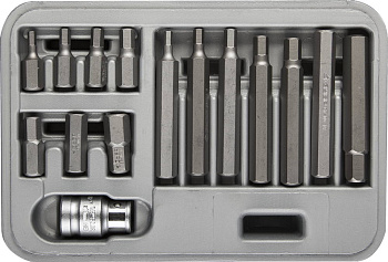 Набор : Биты специальные в пластиковом боксе, HEX, 15 предметов ЗУБР