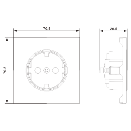 Donel S08 глянцевый белый накладка для розетки Schuko с заземлением, со шторками 16A 250 В~,серия DB
