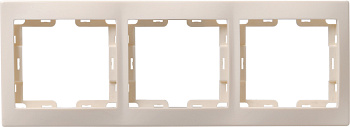 Рамка 3-местная вертикальная РВ-3-ККм КВАРТА кремовый IEK