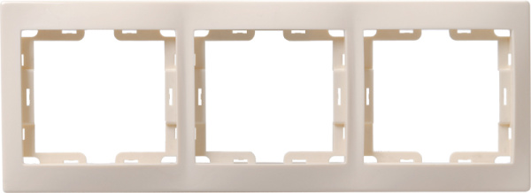 Рамка 3-местная вертикальная РВ-3-ККм КВАРТА кремовый IEK