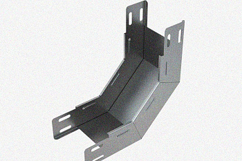 Лоток замковый глухой КПЗГ 100х65-90 У3 для поворота трассы вверх на 90, окрашенный, S1,5