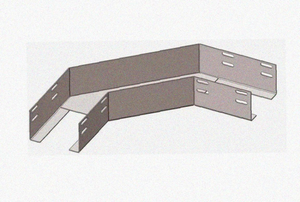 Лоток угловой глухой КГГ 400х65-135 У3 поворот на 135, окрашенный, S1,5