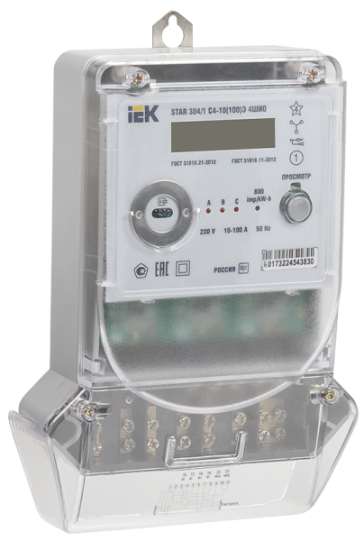 Счетчик электрической энергии трехфазный многотарифный STAR 304/1 С4-10(100)Э 4ШИО IEK