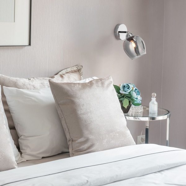 Бра со стеклянным плафоном 1*E27 40Вт хром IP20 Marci (30164/1 хром) Eurosvet