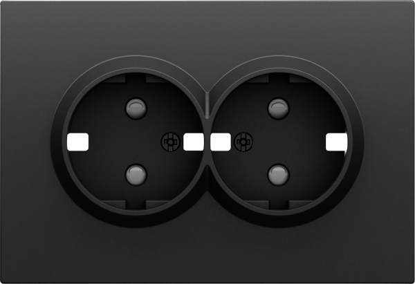 Donel S08 черный графит накладка для розетки 2-й с заземлением, со шторками 16A 250 В~,серия DB