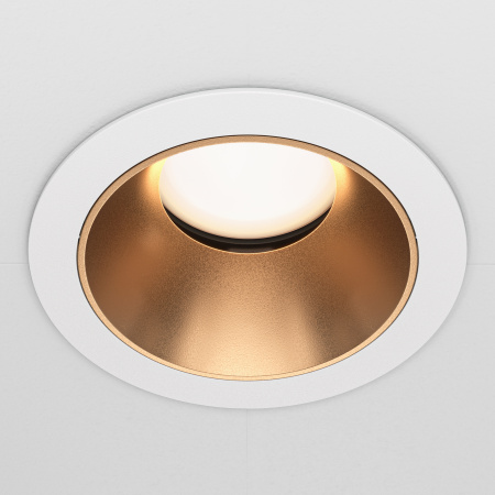 Встраиваемый светильник 1*GU10 10Вт Белый и Матовое золото IP20 Downlight DL051-U-1WMG Technical Maytoni